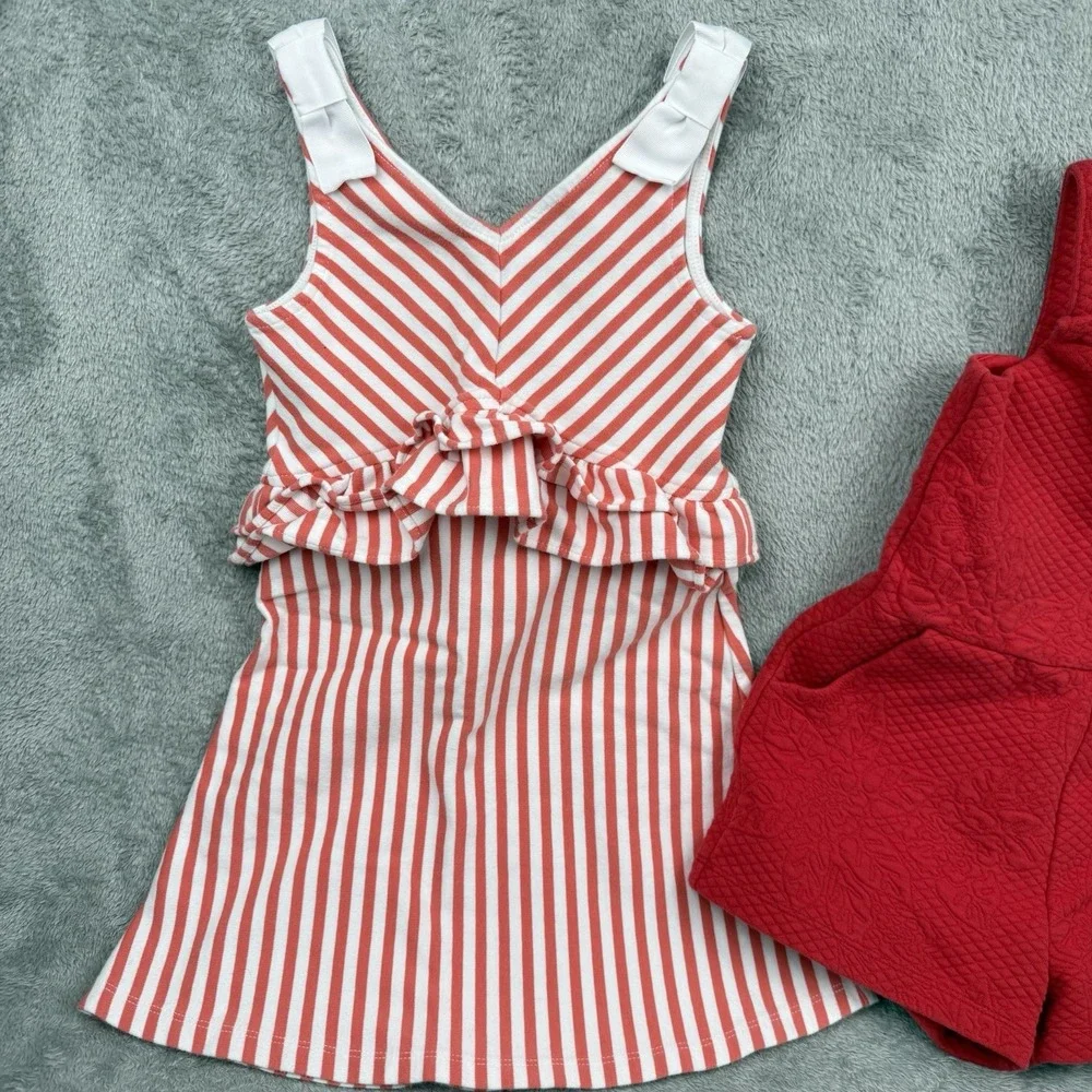 Janie and Jack Lot Size 4T Dress Romper Stripes Nautical Stripes USA Cute Girly‎